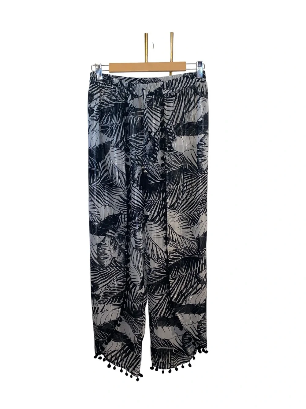 Club Z Wide Leg Beach Pant Sheer Cover Up Resortwear vacation poolside - Picture 2 of 10